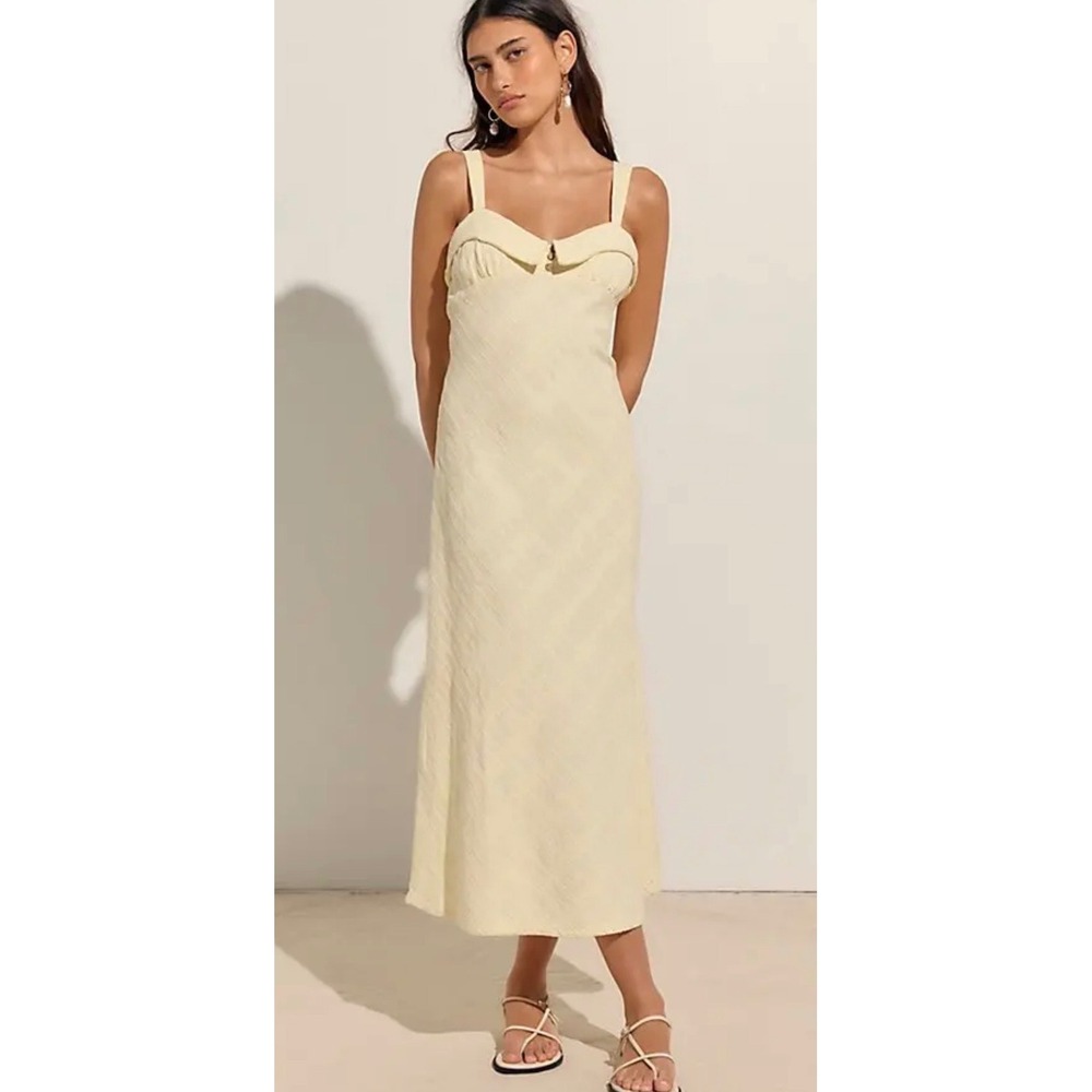 Penelope Midi Dress by free-est at Free People Banana Cream  XS NEW